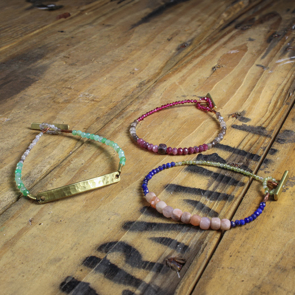 Mixed semi precious stone bracelets by eric silva