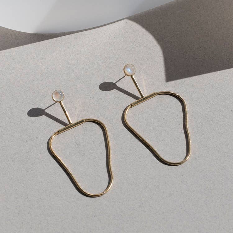 Arlo Earrings with Moonstone by Lindsay Lewis