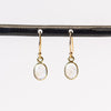 Oval moonstone earrings in 18kt gold by Margaret Solow