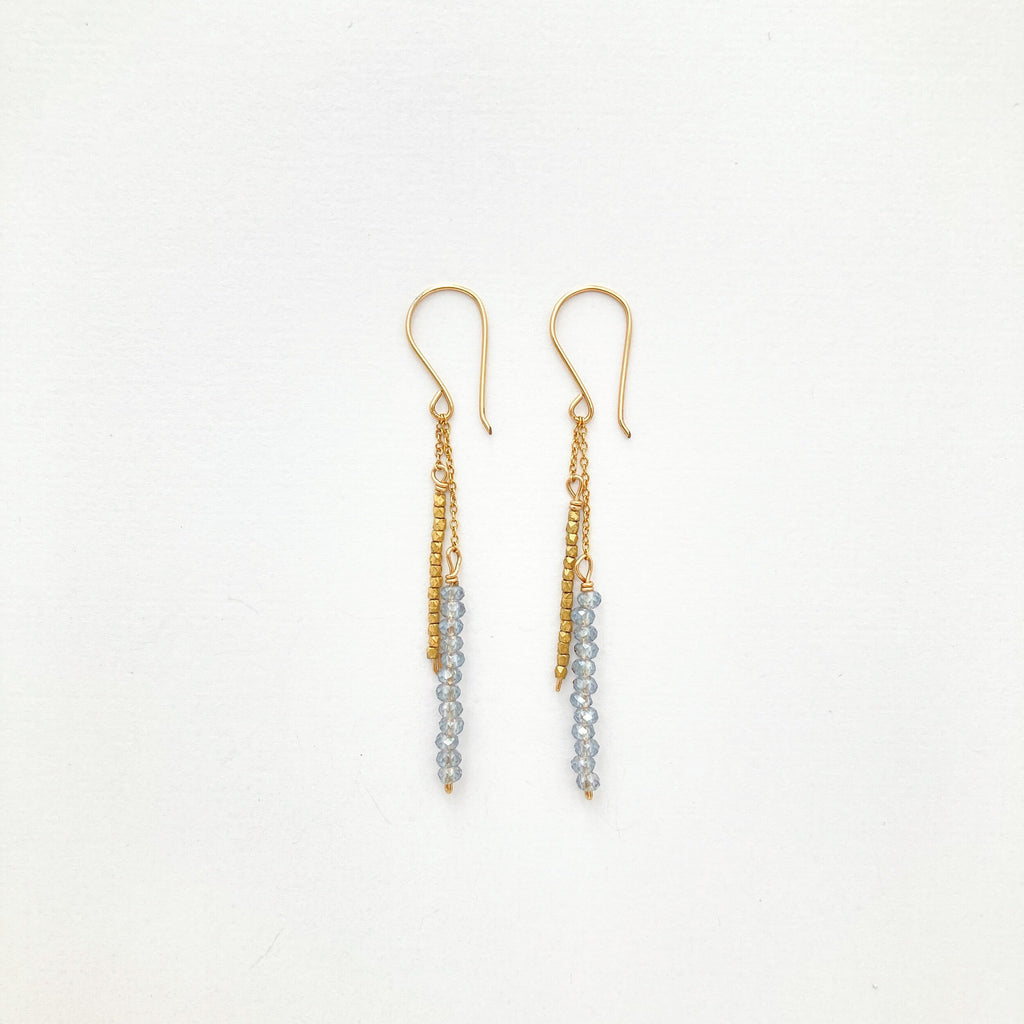 ystic Quartz with Gold Vermeil on Gold Fill Wire Earring by Debbie Fisher