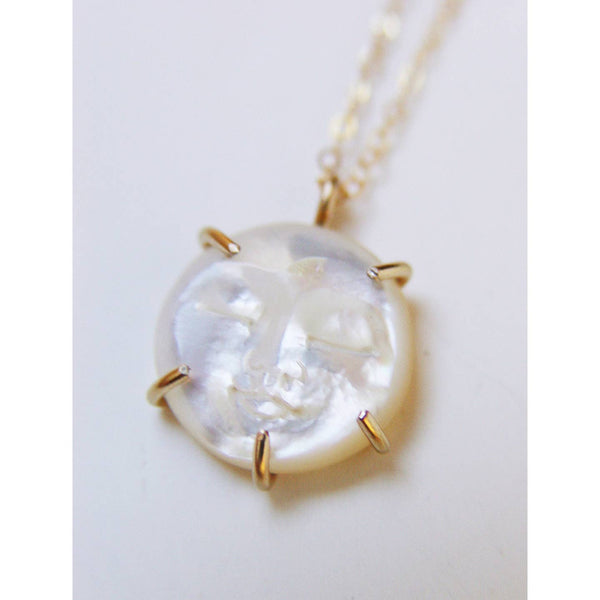 Pearl Moon Face 14k Gold Filled Necklace by Friedasophie