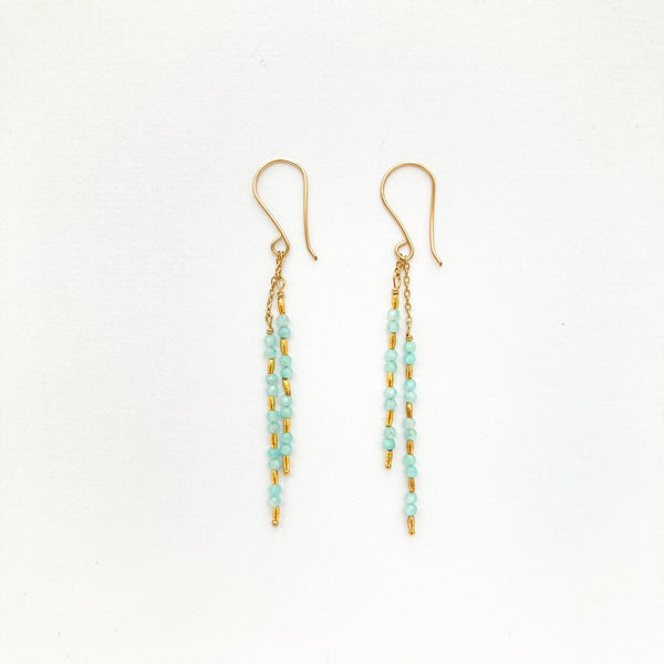 Amazonite and Gold Vermeil Sticks Earring by Debbie Fisher