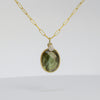 Bezeled labradorite pendent in 18k gold vermeil by sarah richardson