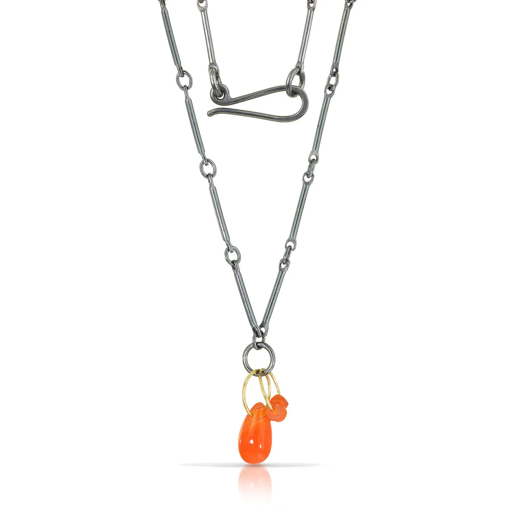 Mini tangle necklace with carnelian by Heather Guidero