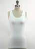 White tank top on a mannequin against a white background
