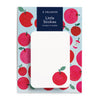 Notebook with red apple design and 'E. Frances' branding on a white background