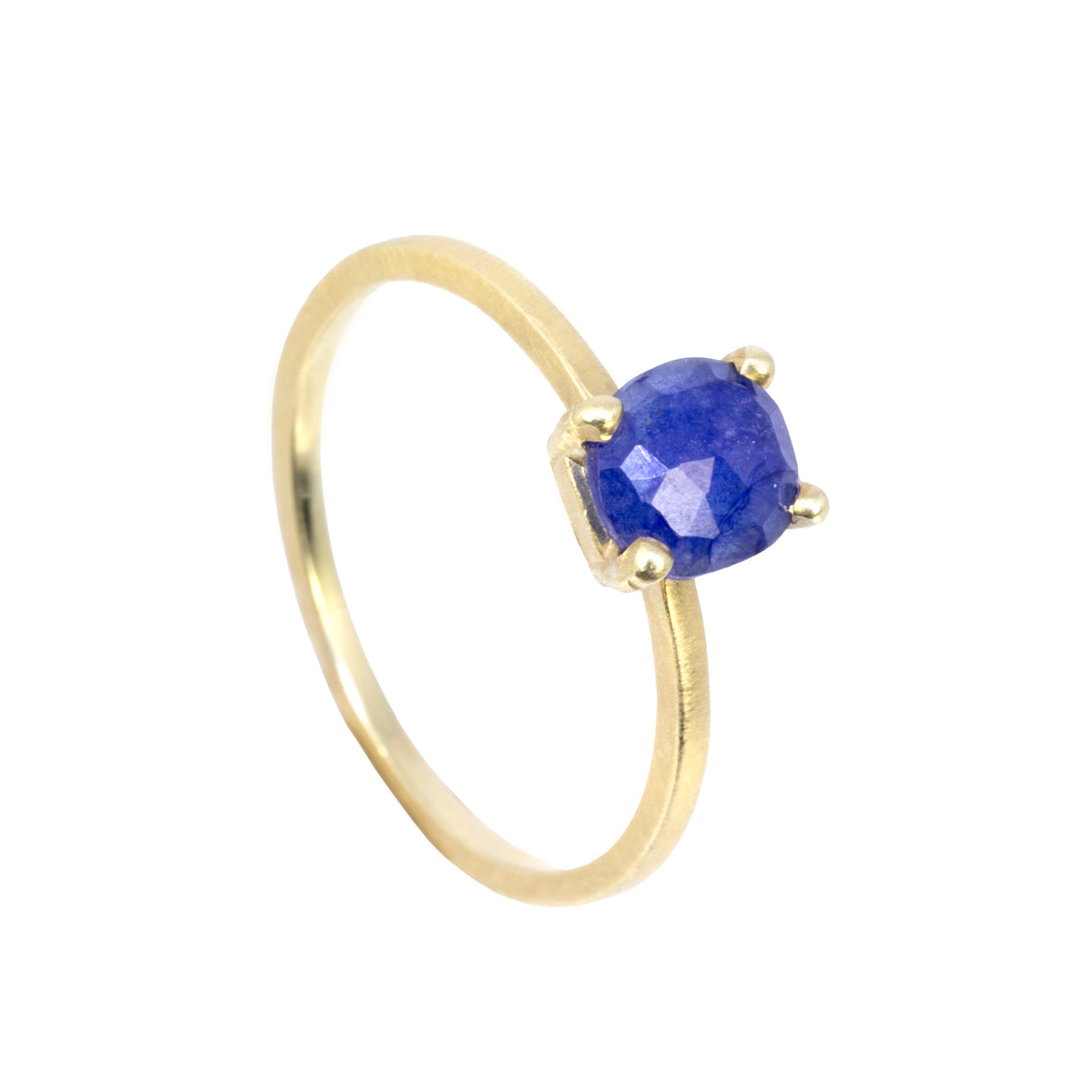 NEW! Rustic Blue Sapphire Ring in 14K Gold by Dawes Designs– Fire 