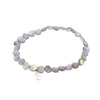 Beaded bracelet with a silver clasp on a white background