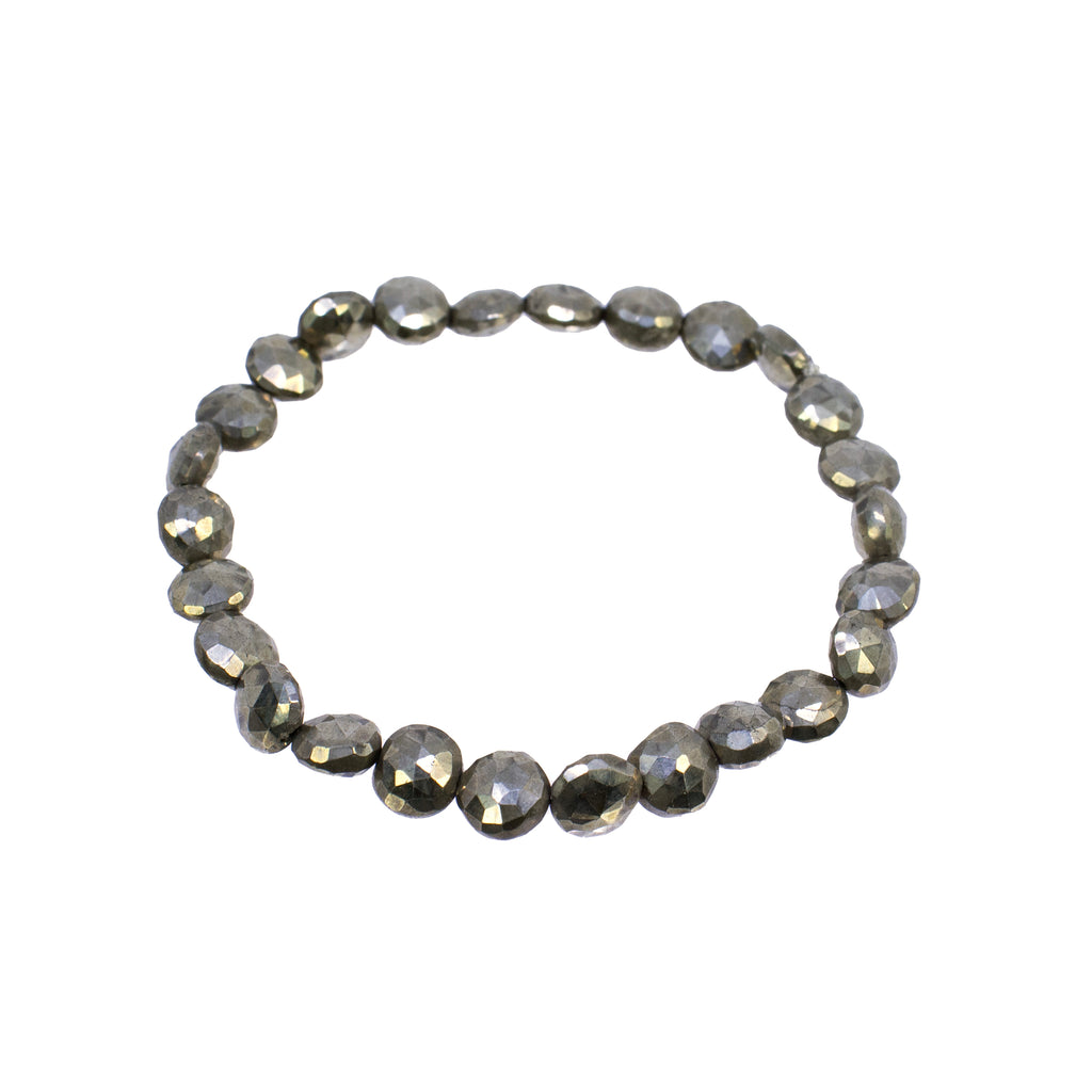 Bracelet with faceted beads on a white background