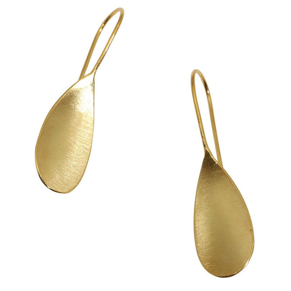 Gold tear drop earrings by eric silva