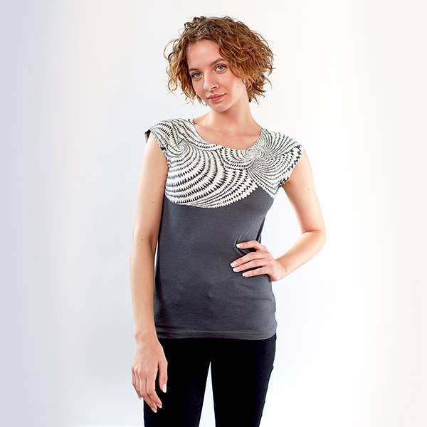 Swirl Bamboo T Shirt in Grey by Umsteigen– Fire Opal Company