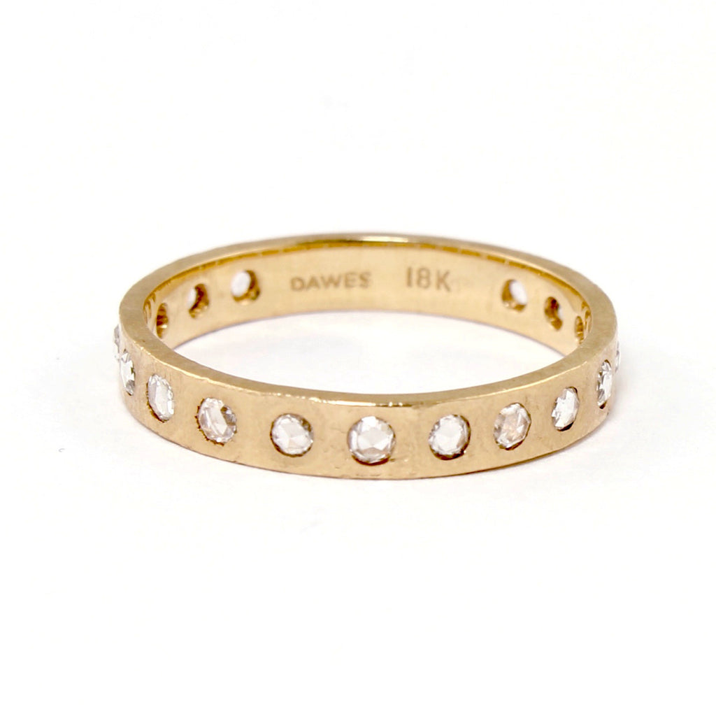 Hewn Rose Gold Diamond Band by Dawes Design - Fire Opal - 1