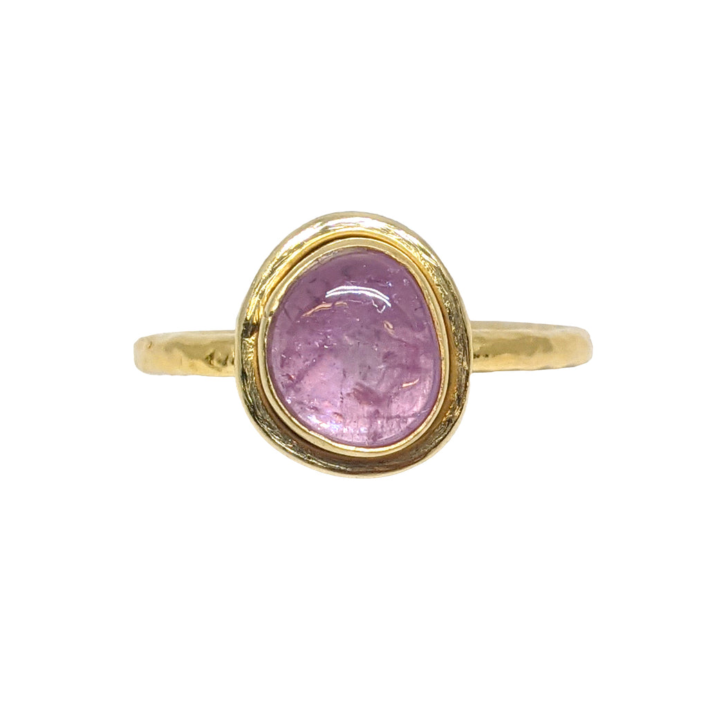 Organic pink tourmaline candy ring in 18k gold vermeil by sarah richardson