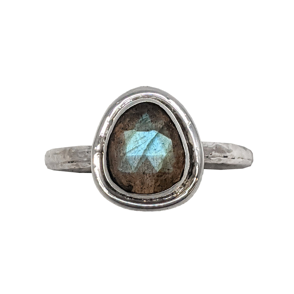 Organic labradorite candy ring in sterling silver by sarah richardson