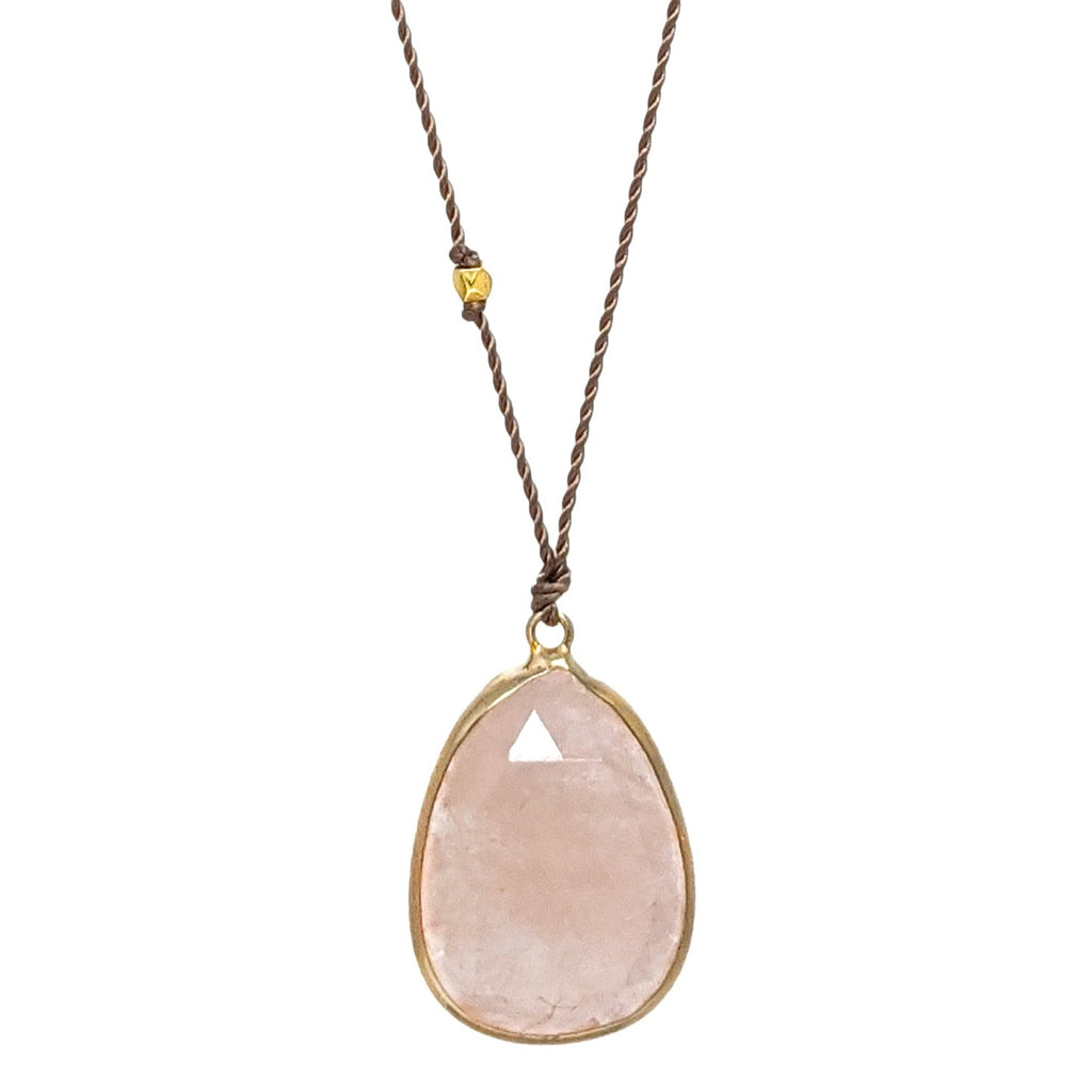 Morganite necklace with 14k gold by Margaret Solow