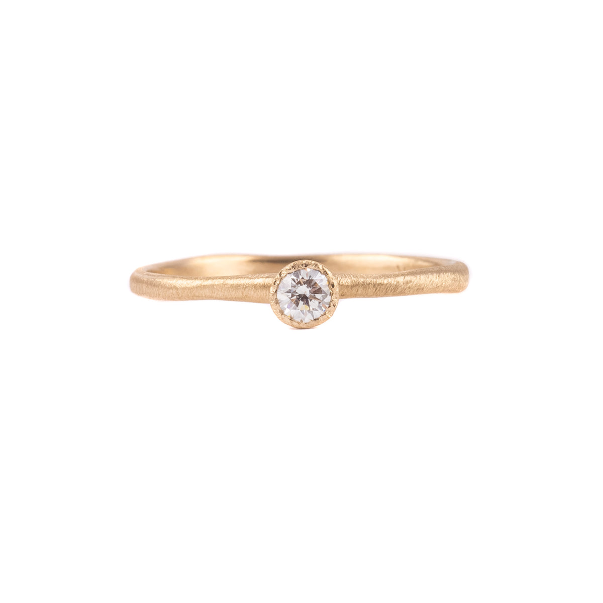 18k Tapered Bezel Diamond Ring by Yasuko Azuma